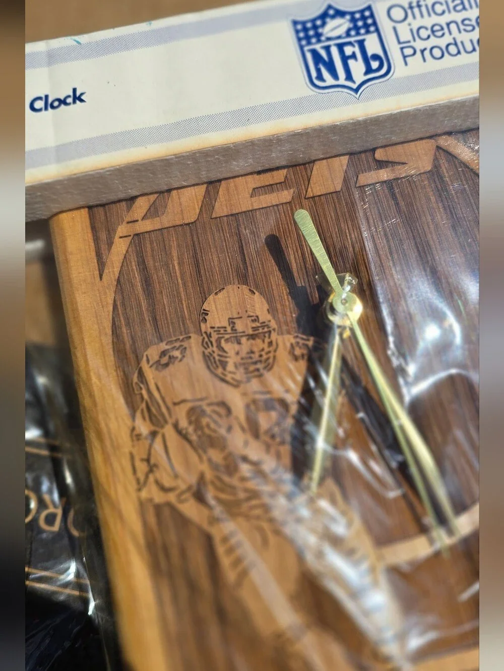 Vintage Laserform NFL NY Jets officially licensed laser-engraved wood clock
